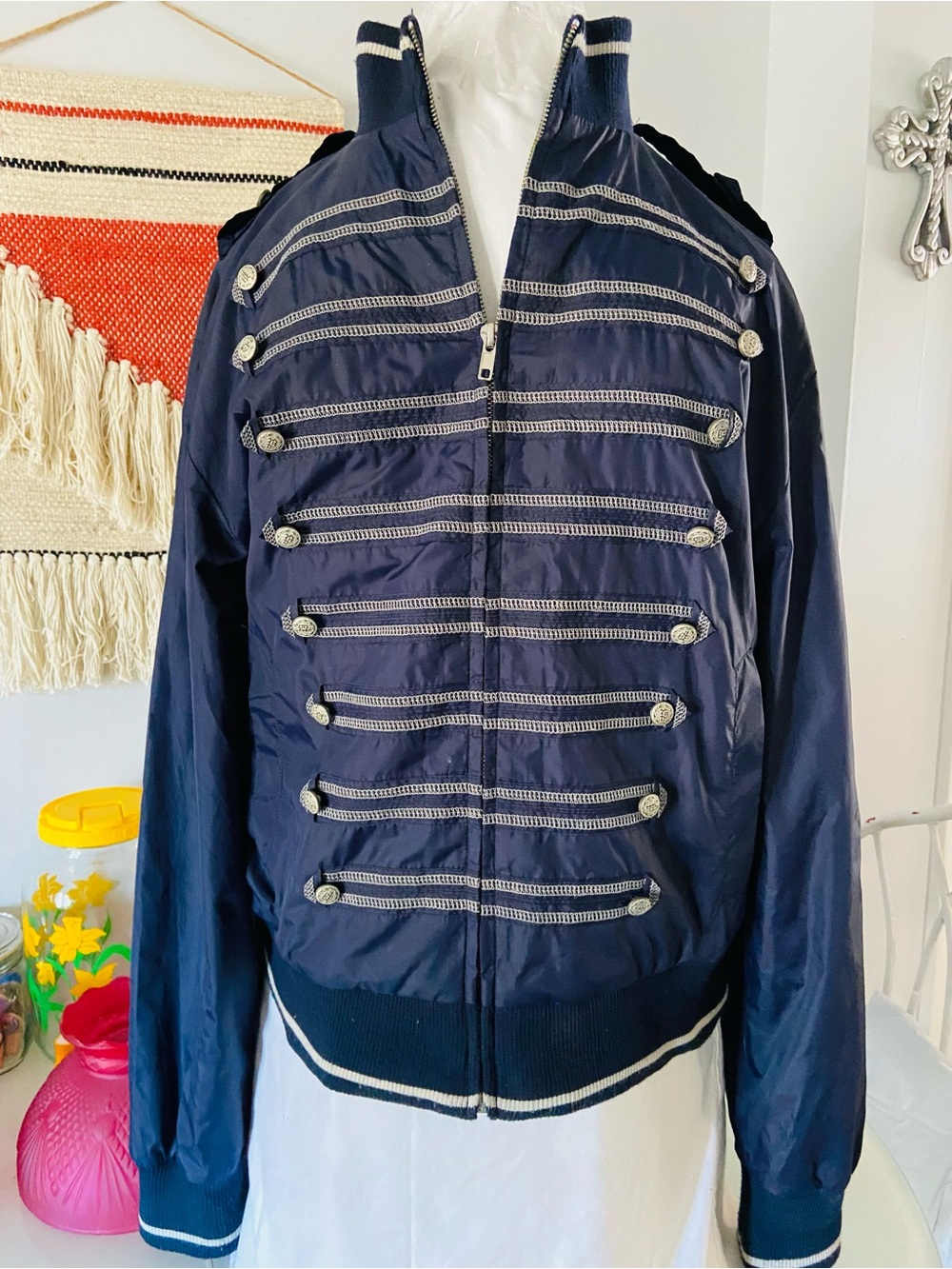 Vintage International Male Military Regalia Style Pullover Jacket